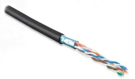 Кабель витая пара FTP Hyperline FUTP4-C5e-S22-OUT-PE-BK