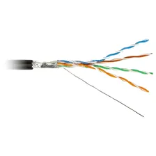 Кабель для компьютера Hyperline FUTP4-C5E-S24-OUT-PE-BK-100 (100м)